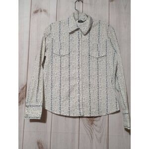 Tangents Shirt Ladies Large‎ White Blue Pixie Floral